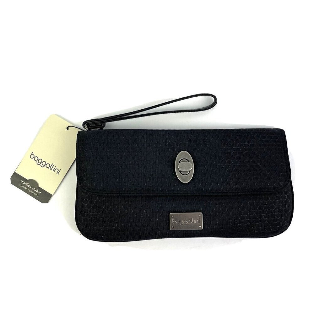 Baggallini Marilyn Clutch Uptown Collection Black Nylon Wristlet Purse Brand New
